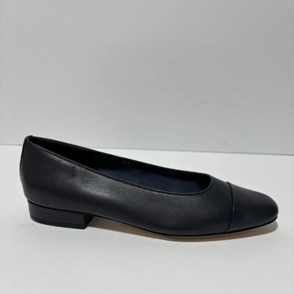 Vaneli Women’s FC-313 Navy Nappa Slip-On Flats, Size 6.5 Narrow